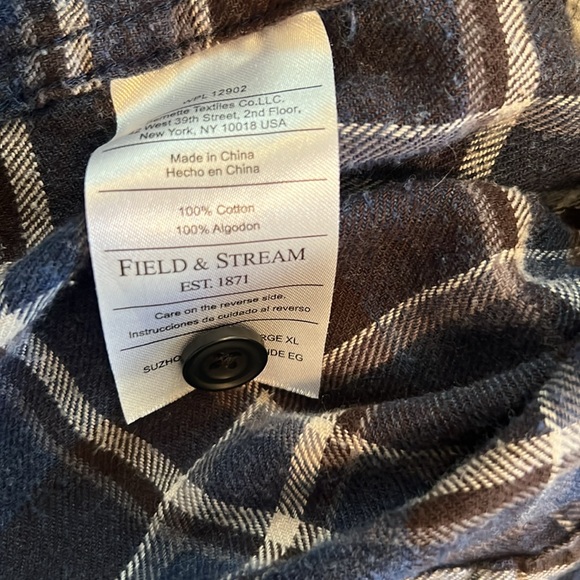 Field and Stream Plaid Flannel Button Down Shirt XL - Picture 5 of 8